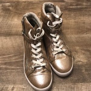 girls MIchael Kors metallic high tops!